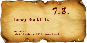 Tordy Bertilla névjegykártya